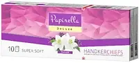 Платки носовые Papirella Deluxe Цветок 3-х слойные 10*10 шт