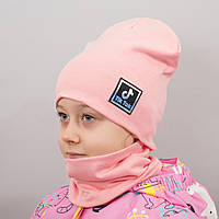 Детская шапка с хомутом КАНТА TikTok размер 52-56 розовый (OC-996) HR, код: 6489509