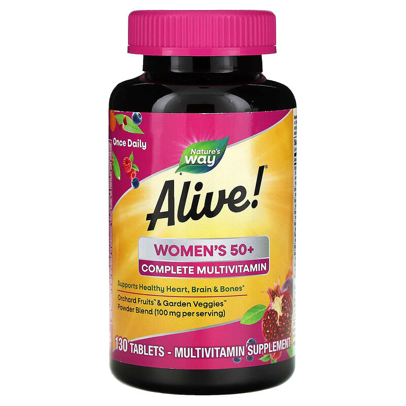 Мультивітаміни для жінок віком від 50 років Nature's Way Alive! "Women's 50+ Multivitamin" (130 таблеток), фото 1