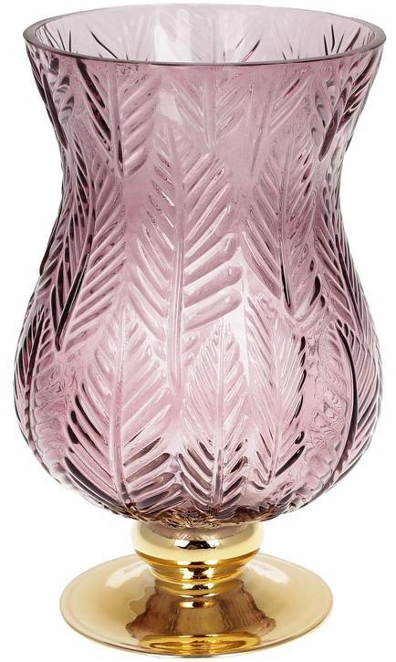 Ваза настільна декоративна Ancient Glass Розалін 14х15х25 см фіолетове скло Bona DP41818 HR, код: 7431082