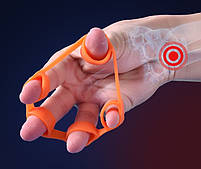 Набір силіконових еспандерів для тренування пальців рук із 3 шт з навантаженням 2,7, 3,6 та 5,0 кг 29161 комбі, фото 7