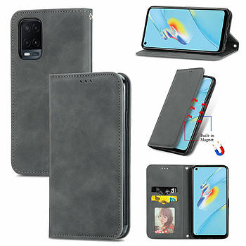 Чохол-книжка Skin Feel Leather Wallet для Oppo A54 4G Grey