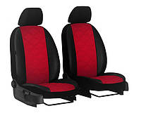 Чехлы на авто для SEAT LEON 2006-2012 POK-TER еко кожа Elit красные (на передние сиденья) HR, код: 8273740