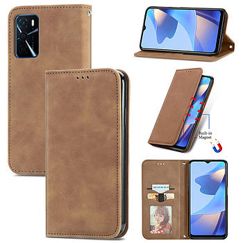 Чохол-книжка Skin Feel Leather Wallet для Oppo A16 / A16S / A16E / A54S Brown