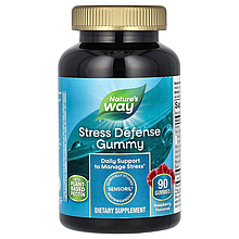 Комплекс для зняття стресу Nature's Way "Stress Defense Gummy" зі смаком малини (90 жувальних цукерок)