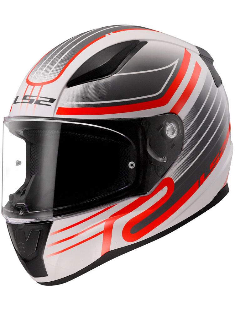 Мотошолом LS2 FF353 Rapid II CircuitI White Red