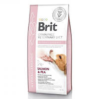 Сухий корм Brit VetDiet Dog Hypoallergenic, при харчовій алергії, з лососем, горохом і гречкою, 12 кг
