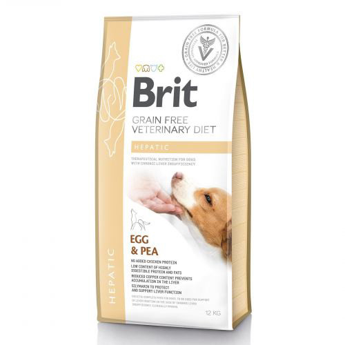 Сухий корм Brit GF VetDiet Dog Hepatic, при хворобі печінки, з яйцем, горохом, бататом та гречкою, 12 кг, фото 1