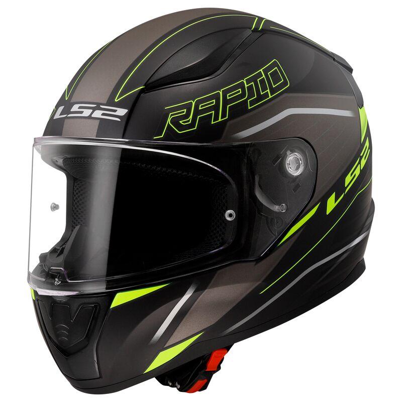 Мотошолом LS2 FF353 Rapid II Rokku M.Black H-V Yellow