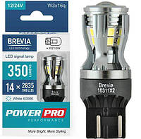 LED автолампа Brevia PowerPro 12/24V W21/5W 14x2835SMD 350Lm 6000K CANbus Оригинал 2 шт (10311X2)