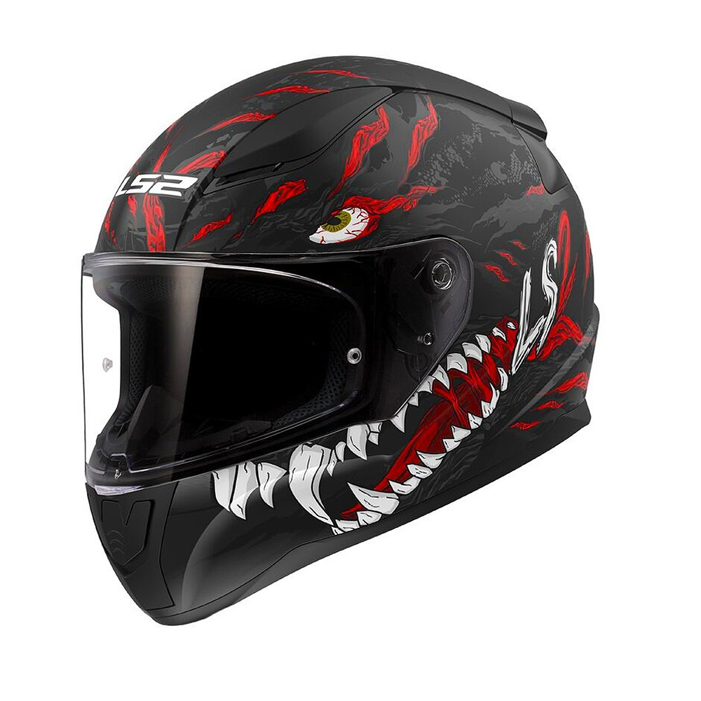 Мотошолом LS2 FF353 Rapid II Kaiju Matt Black Red White