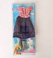 Одежда для Барби 2266А2 костюм блуза и юбка, кросовки, сапоги