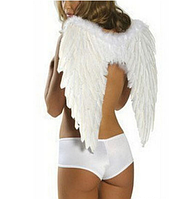 Белые крылья ангела из перьев RESTEQ 80 см. Крылья амура