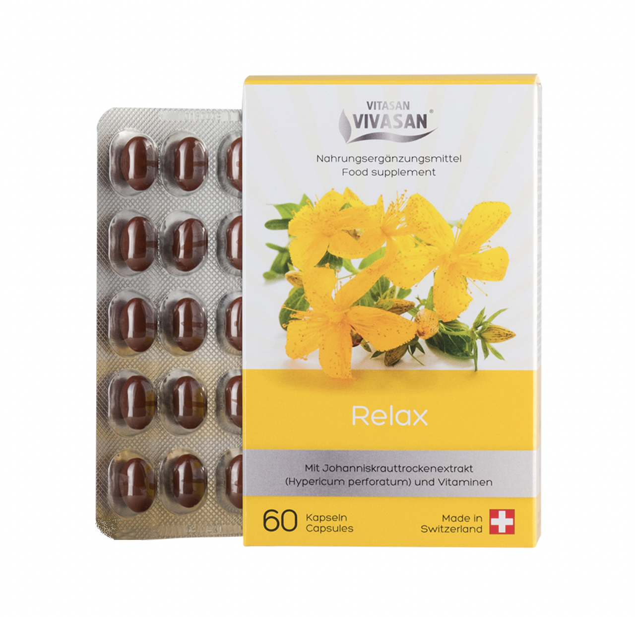 Реклакс (Звіробій + вітаміни В і С) 60 капс., Вівасан Швейцарія
