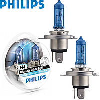 Автолампа галогенная Philips Diamon Vision H4 12V 60/55W 5000K 2 шт (12342DVS2)