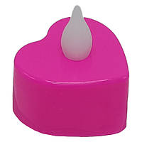 Декоративна свічка "Серце" CX-19 LED, 3см (Рожевый) ld