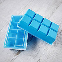 Силиконовая форма для льда куб 5 х 5 см Olin & Olin 8 кубиков голубая с крышкой ld