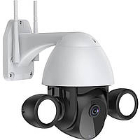 Уличная поворотная WiFi камера видеонаблюдения USmart OPC-04W с прожектором 3 МП PTZ Tuya ZZ, код: 7890825