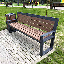 Вулична урна TrendDecor 0102, 53л. (метал/*дпк дошка з деревинно-полімерного композиту), фото 6