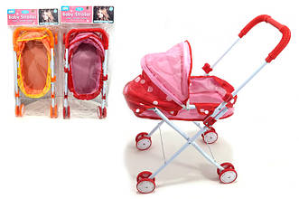 Іграшковий візок для ляльки лежачий Y5038-1 2 кольори трость метелевий