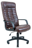 Крісло офісне Прованс підлокітники пластик механізм Tilt шкірозамінник Титан ДК Браун (Richman ТМ)