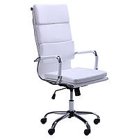Кресло офисное Slim FX HB хром XH-630A механизм Tilt кожзаменитель Белый (AMF-ТМ)