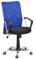 Кресло офисное Аэро HB сиденье Сетка черная, Неаполь N-20, спинка Сетка синяя (AMF-ТМ)