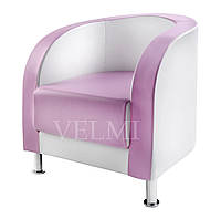Кресло для зоны ожидания Indiana экокожа Rainbow Silver+Purple (Velmi TM)
