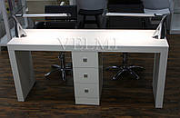 Стол маникюрный для двух мастеров VM109 ДСП Swisspan Белый (Velmi TM)