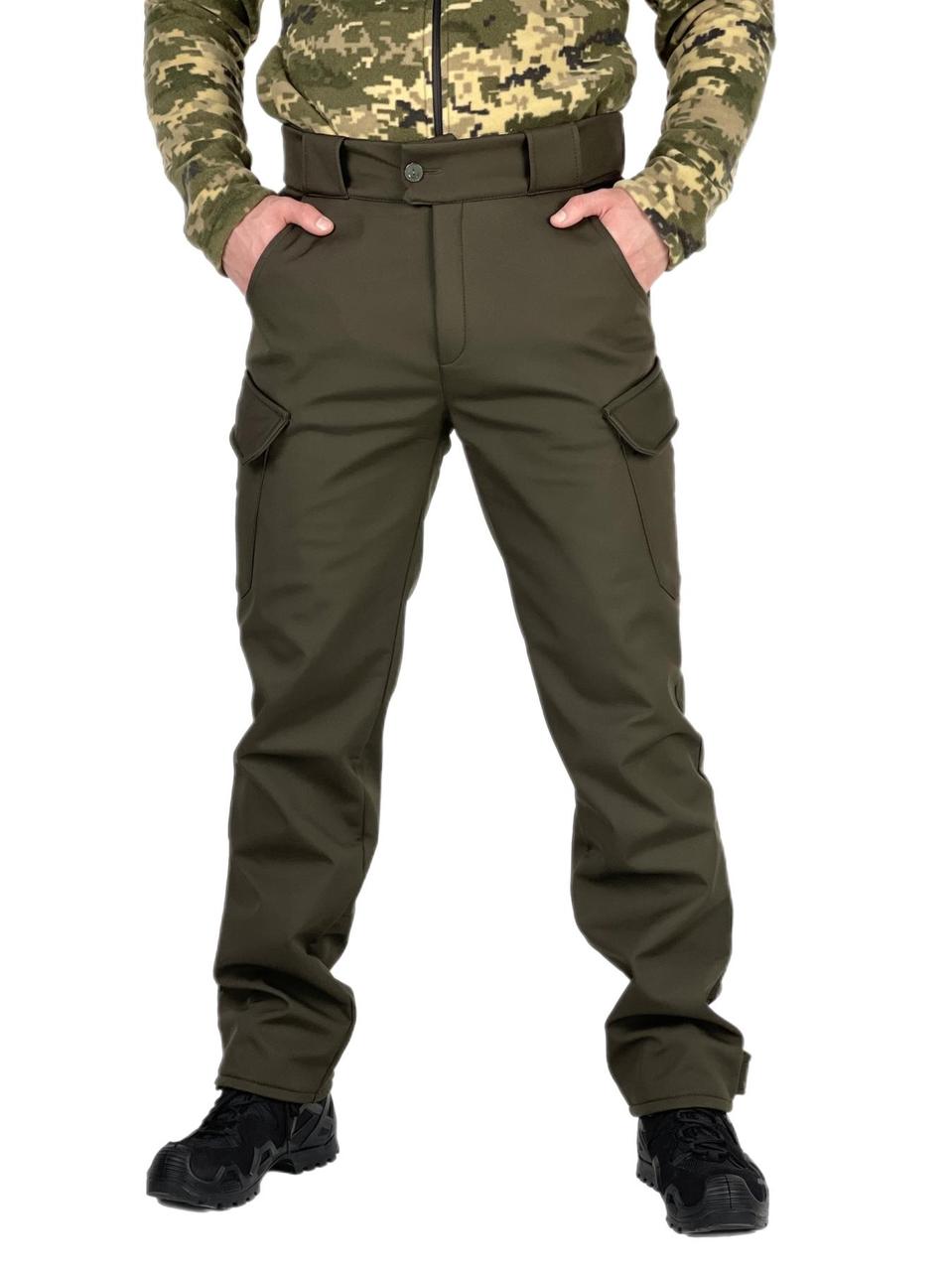 Штани чоловічі soft shell на флісі "Peak" хакі