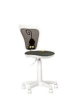 Кресло детское Ministyle GTS white крестовина PL55 ткань Fantasy Cat & Mouse Grey (Новый Стиль ТМ)