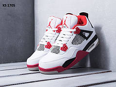 Nike Air Jordan 4 Retro (біло/червоні) 43