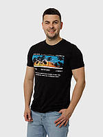Мужская футболка регуляр 3XL черный Yuki ЦБ-00216064 ZZ, код: 8423057