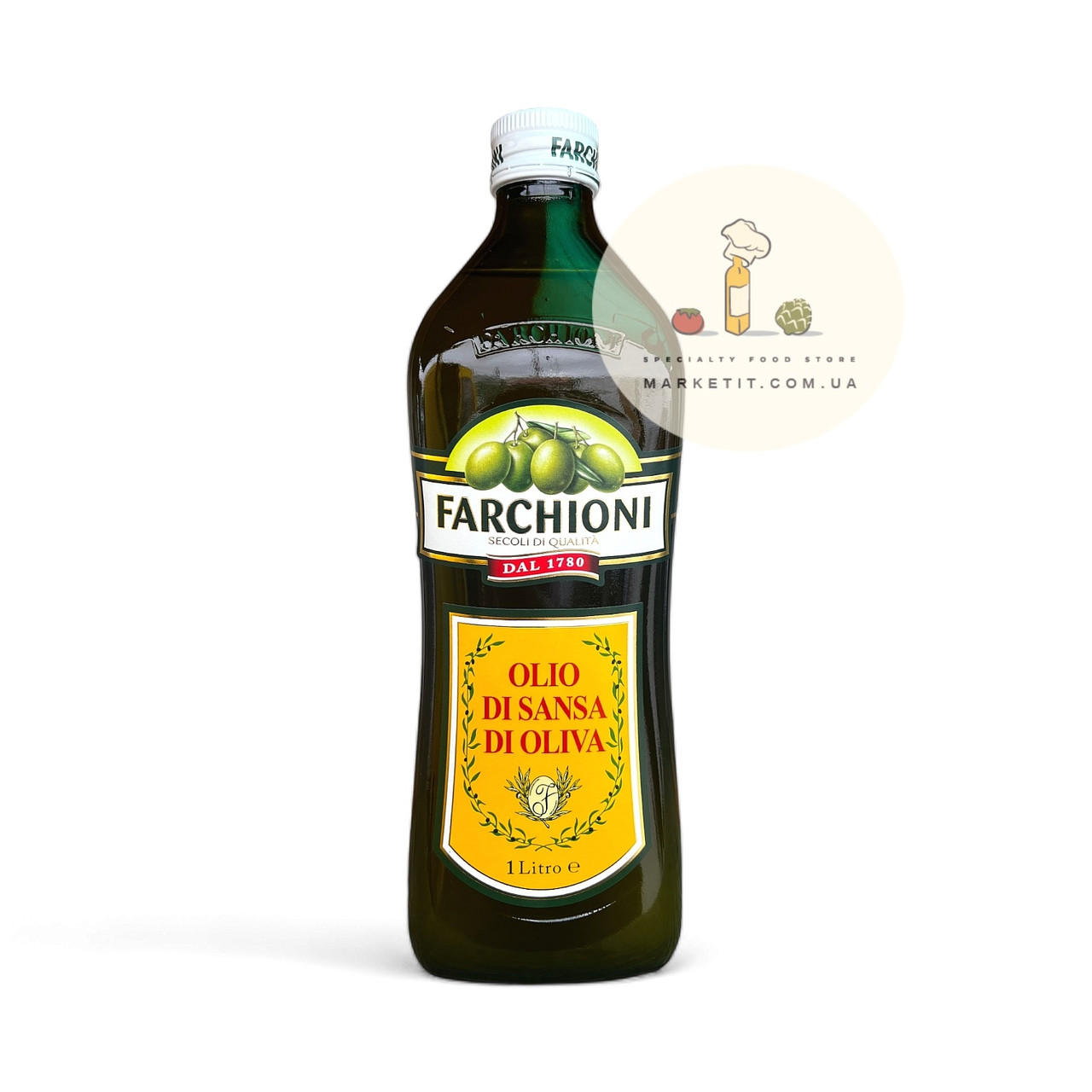 Рафінована оливкова олія Farchioni Olio di Sansa di Oliva суміш з олією холодного пресування 1 л.