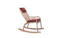 Кресло-качалка Лэйзи плетеное без текстиля, каркас алюминий, иск. ротанг A8, F01 Миндаль (Pradex ТМ)