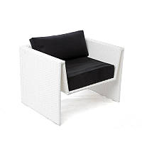Крісло обіднє Оригамі без текстилю, каркас сталь, віск. ротанг L12, A01 Білий (Pradex ТМ)