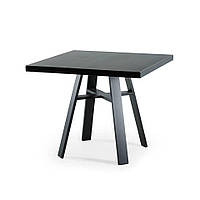 Стол обеденный Флекс квадратный каркас темно-серый столешница HPL Дуб сарацинский, 80х80х75 см (Pradex ТМ)