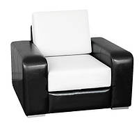 Кресло для ожидания Йоко кожзаменитель Kansas White+Black (Frizel TM)
