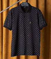 Louis Vuitton поло футболка черная мужская котон брендовая модная стильная Луи Витон