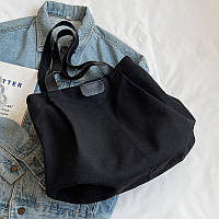 Женская холщовая сумка - тоут большой вместимости сумка через плечо