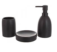 Набор аксессуаров для ванной комнаты 3 предмета Bona Di 851-325 черный матовый ZZ, код: 8325522