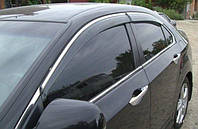 Дефлектори вікон вітровики Honda Accord 2008-2012 седан Хром молдинг