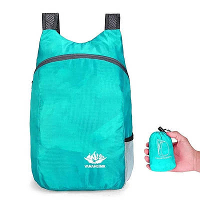 Зелений складний, водонепроникний, легкий рюкзак. Компактні розміри. Рюкзак для покупок, прогулянки.