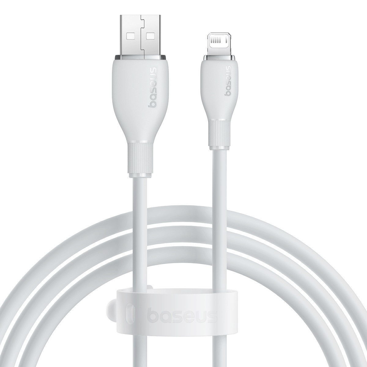 Кабель зарядний USB — Lightning Baseus Pudding Charging+Data 2.4 A 1.2 м White (P10355700221-00)