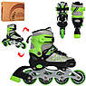 Ролики дитячі розсувні Profi A 4148-XS-GR розмір 27-30 Зелений, фото 2