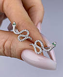 Срібні сережки кафи змія, родій 1094.10р, фото 3