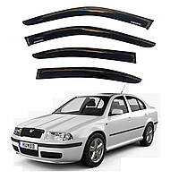 Дефлекторы окон ветровики Skoda Octavia (A4) Tour Liftback 1997-2011 Скотч 3M Voron Glass