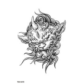 Флеш тату. 19*12 см. Тимчасова, перекладна. Китайський стиль, Біси, Божественність, Демони, TBS-8470 (S)