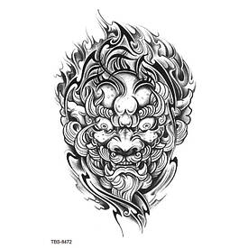 Флеш тату. 19*12 см. Тимчасова, перекладна. Китайський стиль, Біси, Божественність, Демони, TBS-8472 (S)