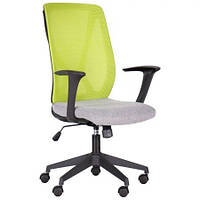 Кресло офисное Nickel Black Synchro сиденье ткань Сидней-20, спинка Сетка SL-06 салатовая (AMF-ТМ)